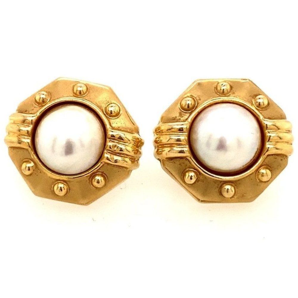 14k Pearl Clip Earrings